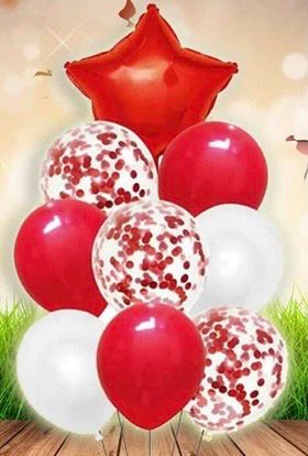 Bouquet balloon set package (Red and white)