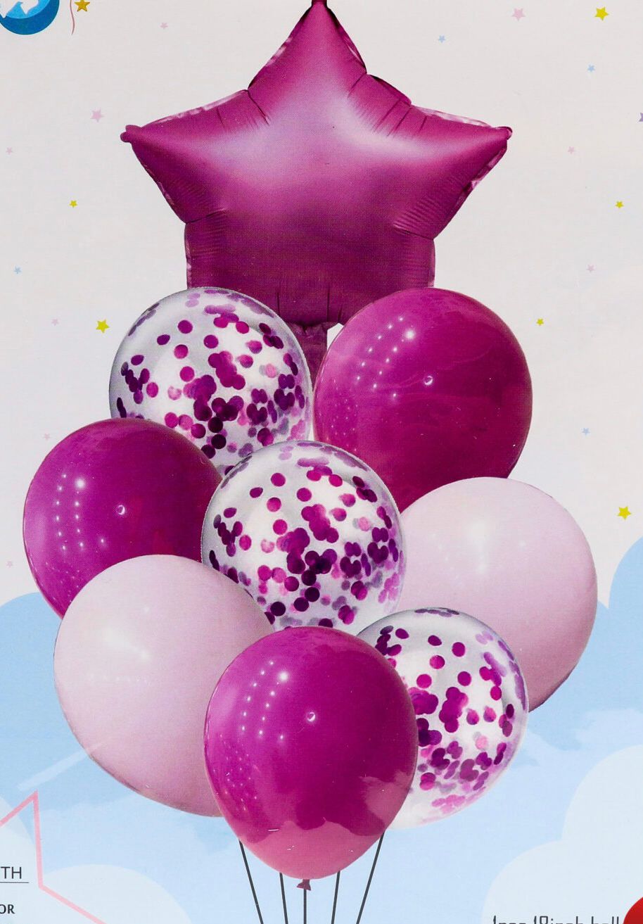 Bouquet balloon set package (Pink and white)