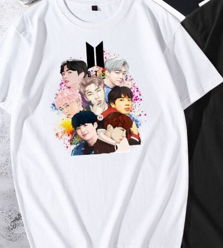 BTS Kpop White Faces Tshirt