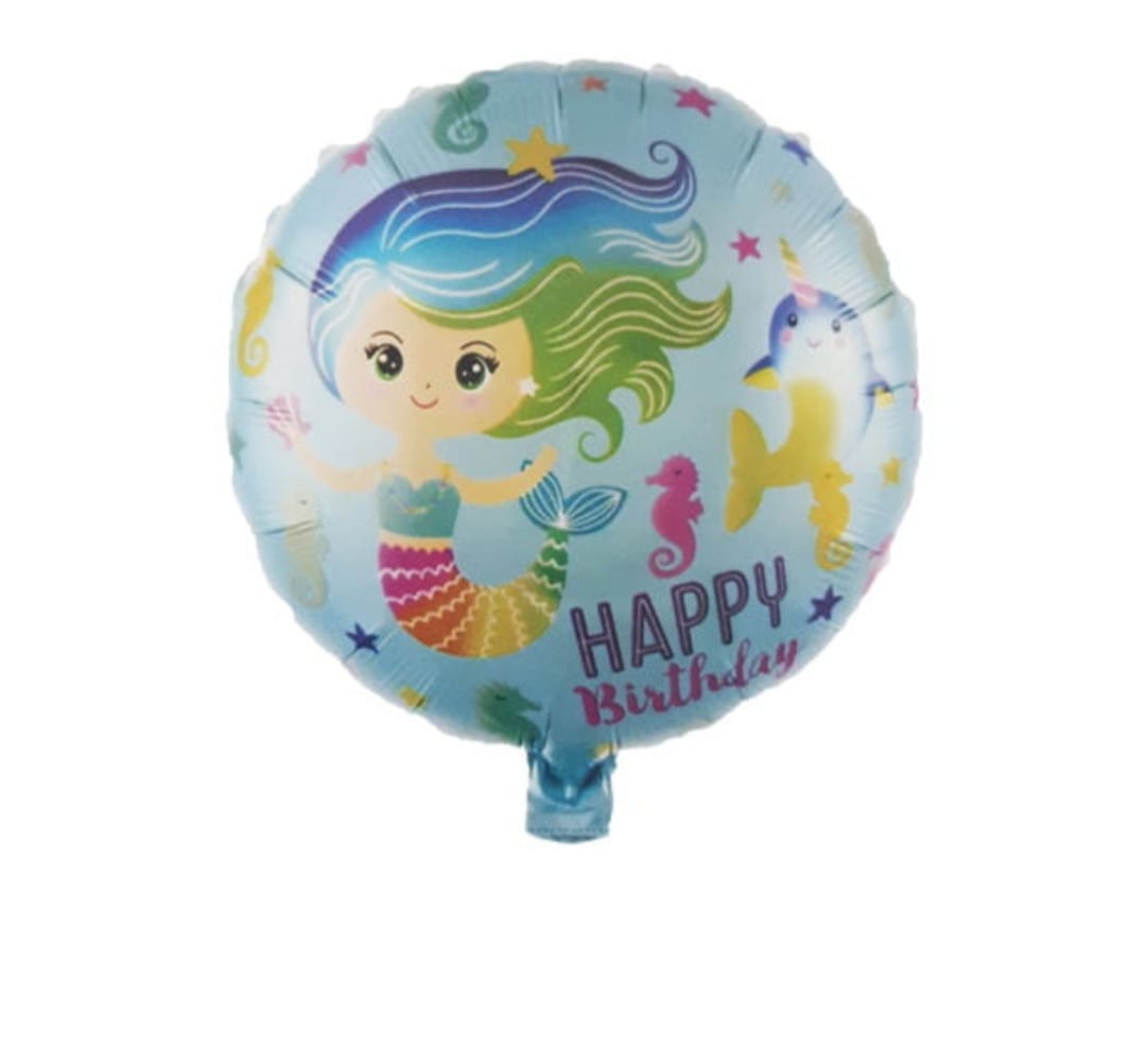 Mermaid 18 inch round foil balloon