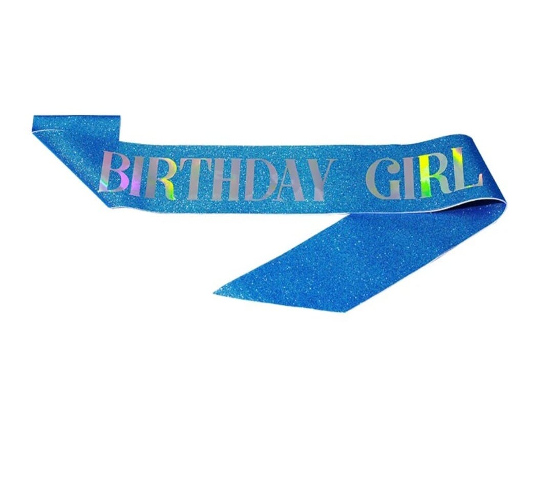 Birthday Girl Sash Blue