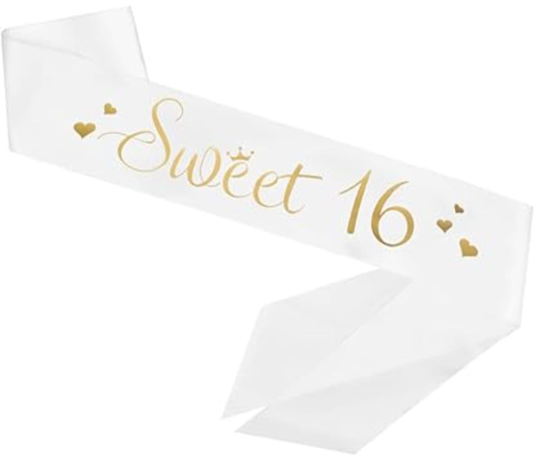 Sweet 16 sash white