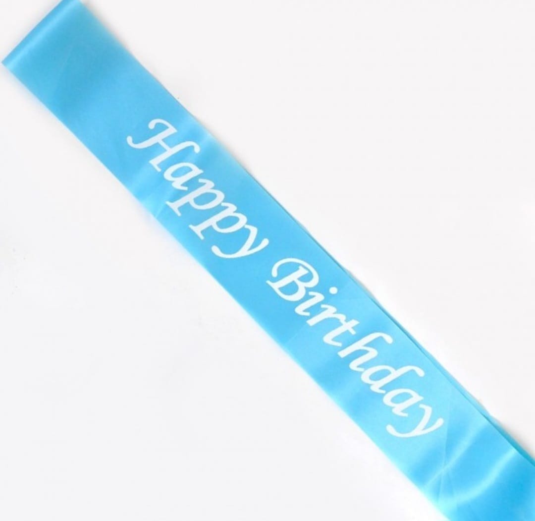 Happy Birthday Sash Light Blue