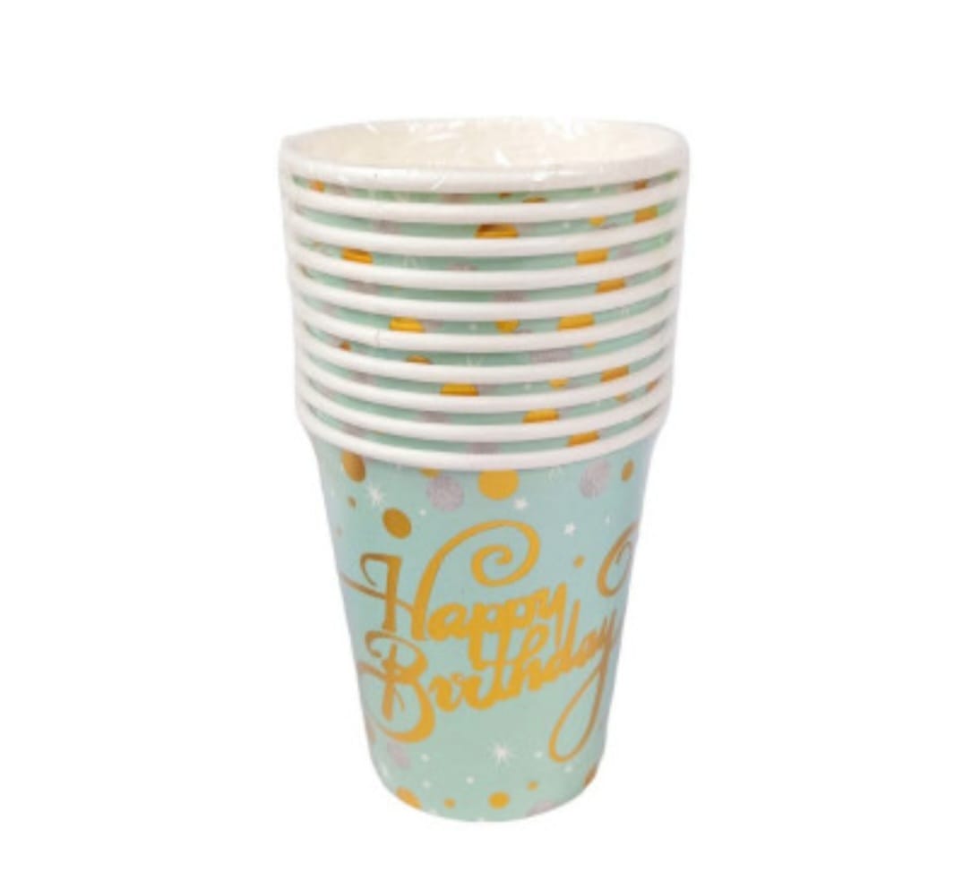 Light Blue Happy Birthday Cup