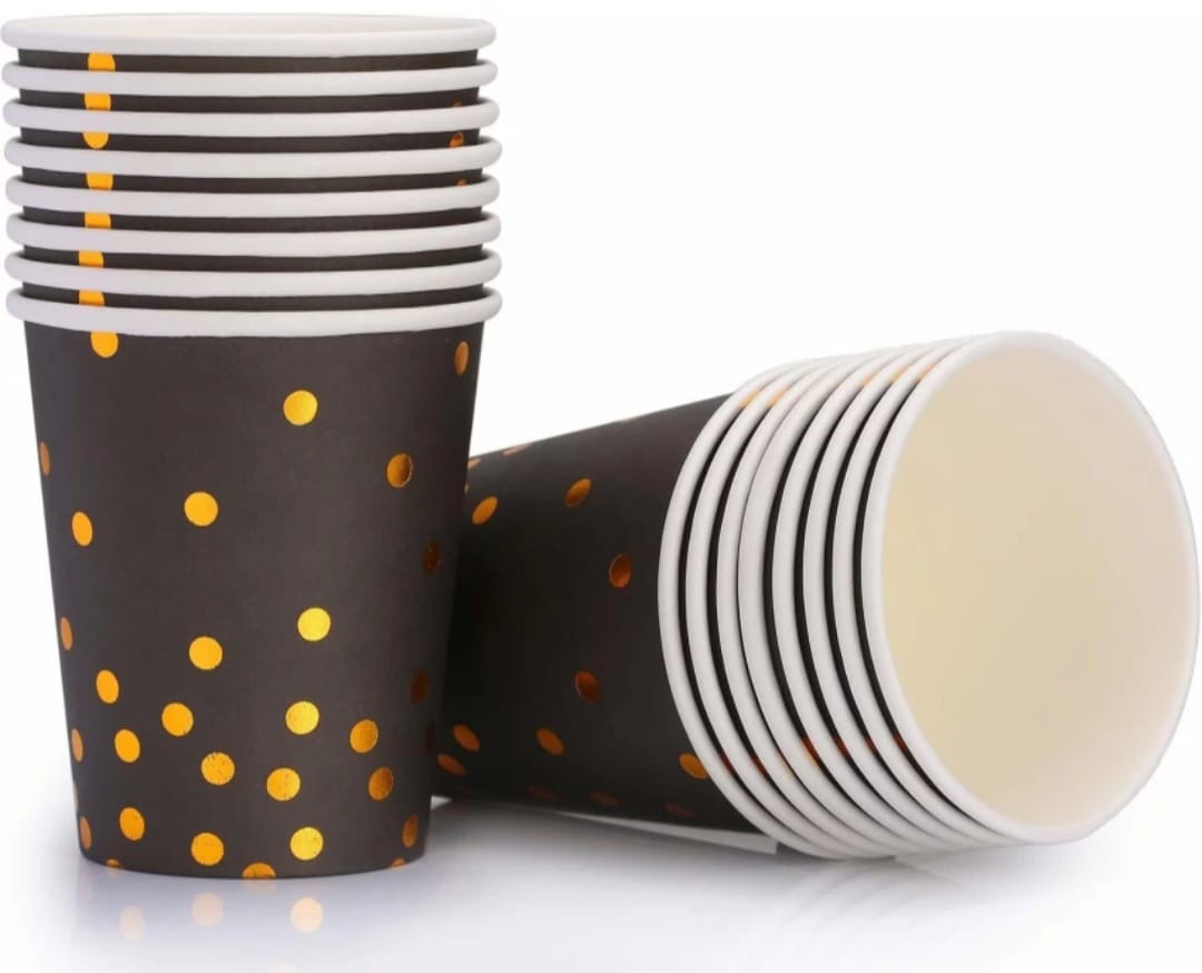 Black Cups With Gold Dots (Copy)