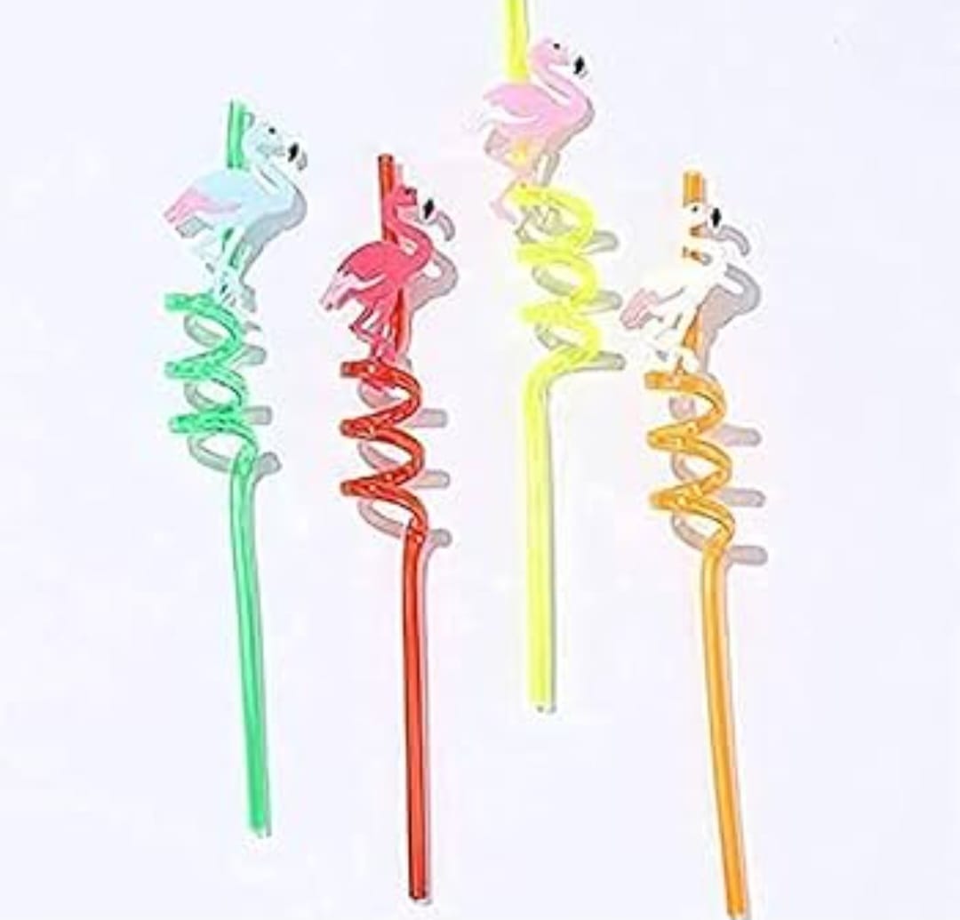 Straws Flamingo 4pc set