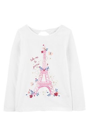 &quot;Take Me To Paris&quot; White Long Sleeve