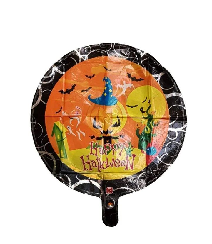 Pumpkin and sun happy halloween foil balloon