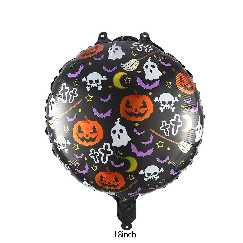 Black halloween icon themed foil balloon