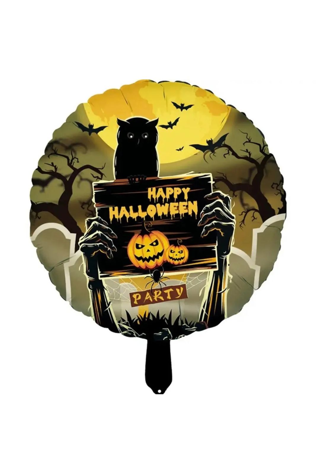 Spooky owl happy halloween foil balloon