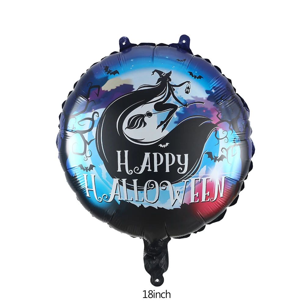 Blue witch happy halloween foil balloon