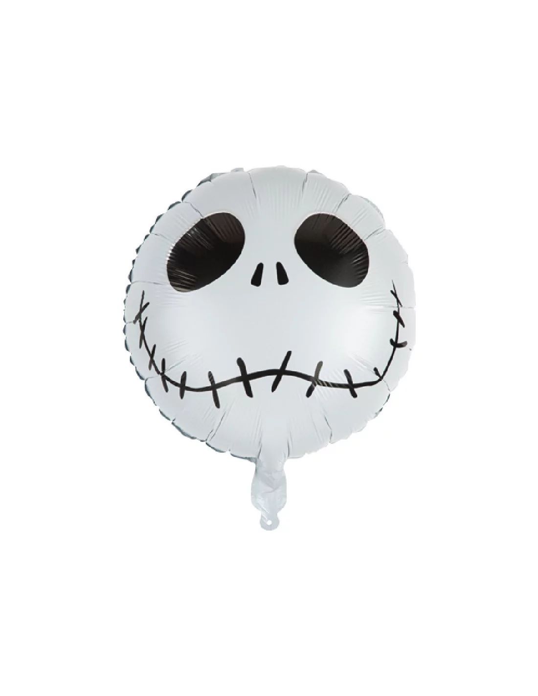 White smiling skeleton halloween foil balloon