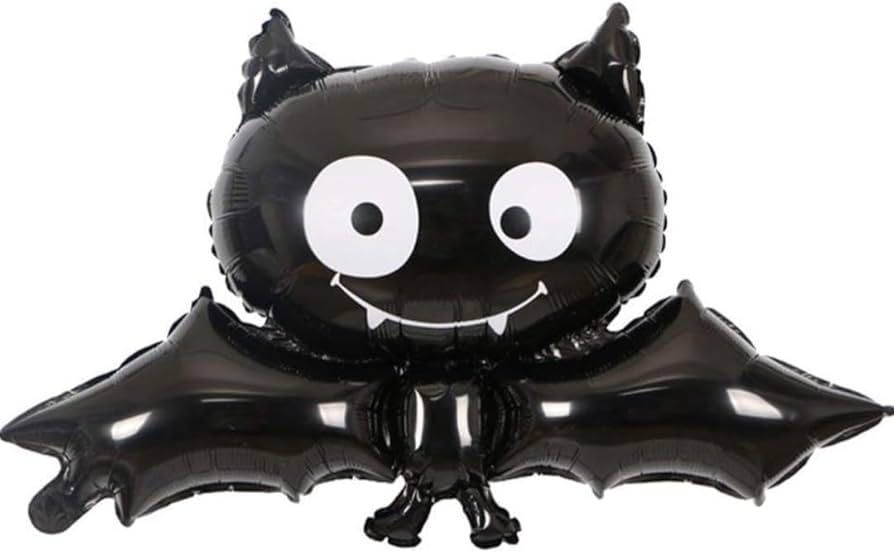 Black bat halloween foil balloon