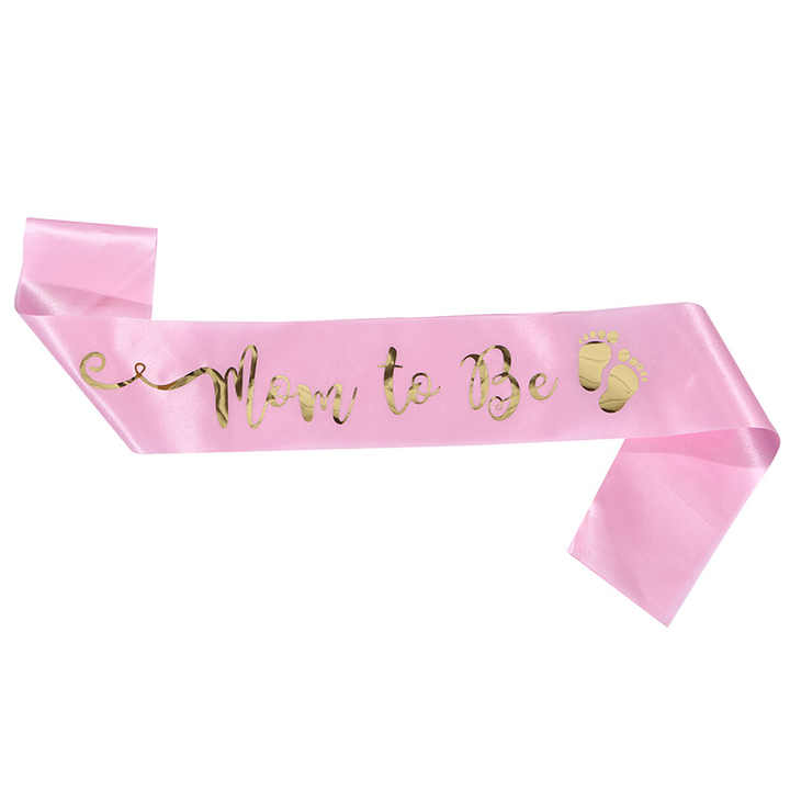 Mom To Be Pink And Gold Sash