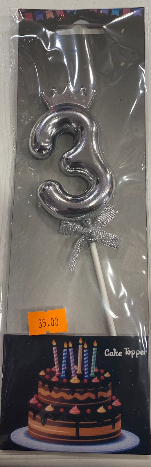 Silver Crown Cake Toppers 3 - Preppy Kids (Grand Bazaar)