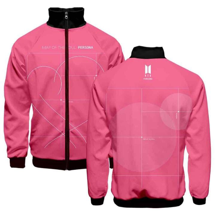 BTS BAND Jacket (Pink Zipper)  Map of the Soul Persona Sweater