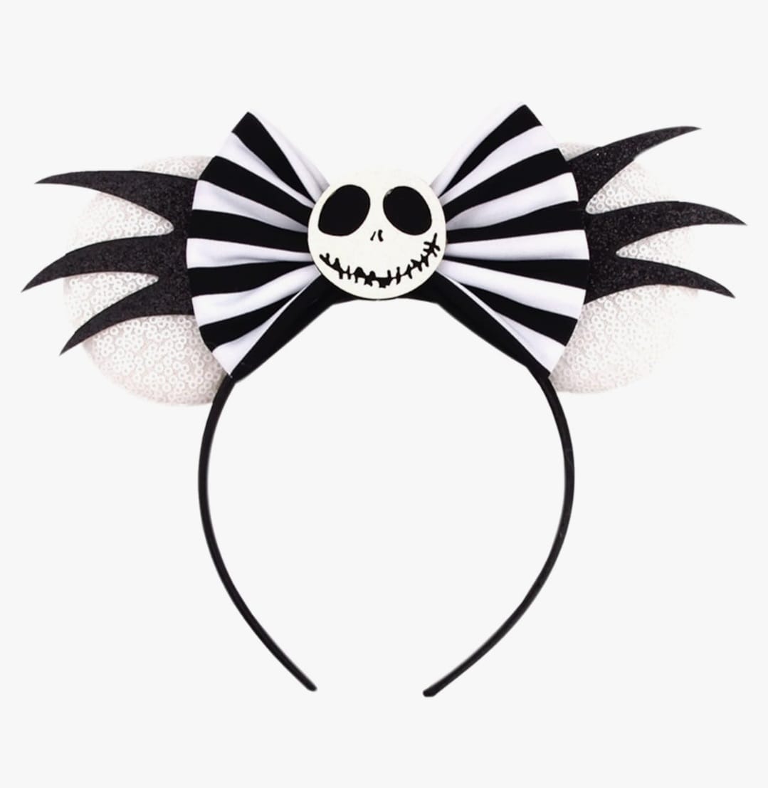 Jack Skellington black and white headband