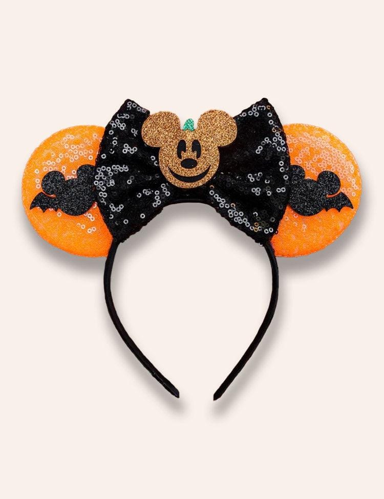 Orange mickey Halloween Headband with  mickey bats