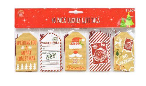 Christmas 40 Pack Luxury gift tags