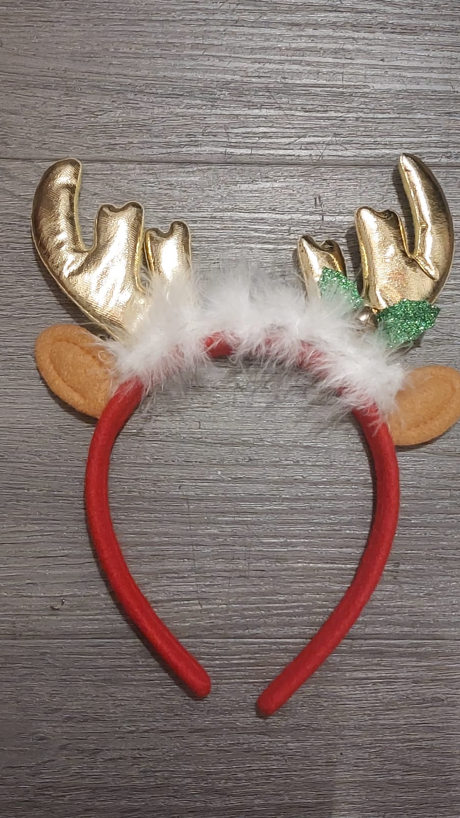 Gold Raindeer Ears Headband with bell