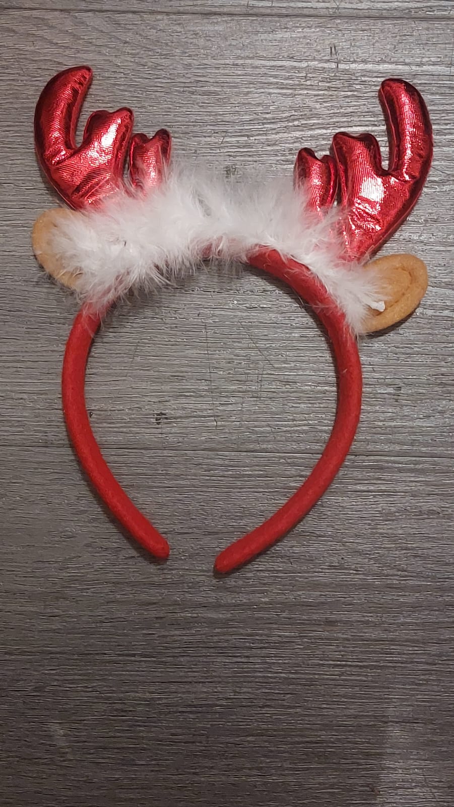 Red Raindeer Ears Headband without bell