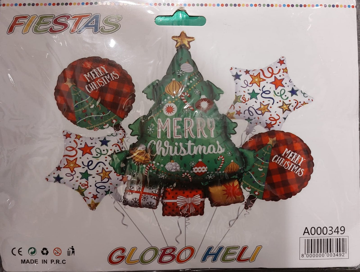 5pc Merry Christmas Tree Balloon Set