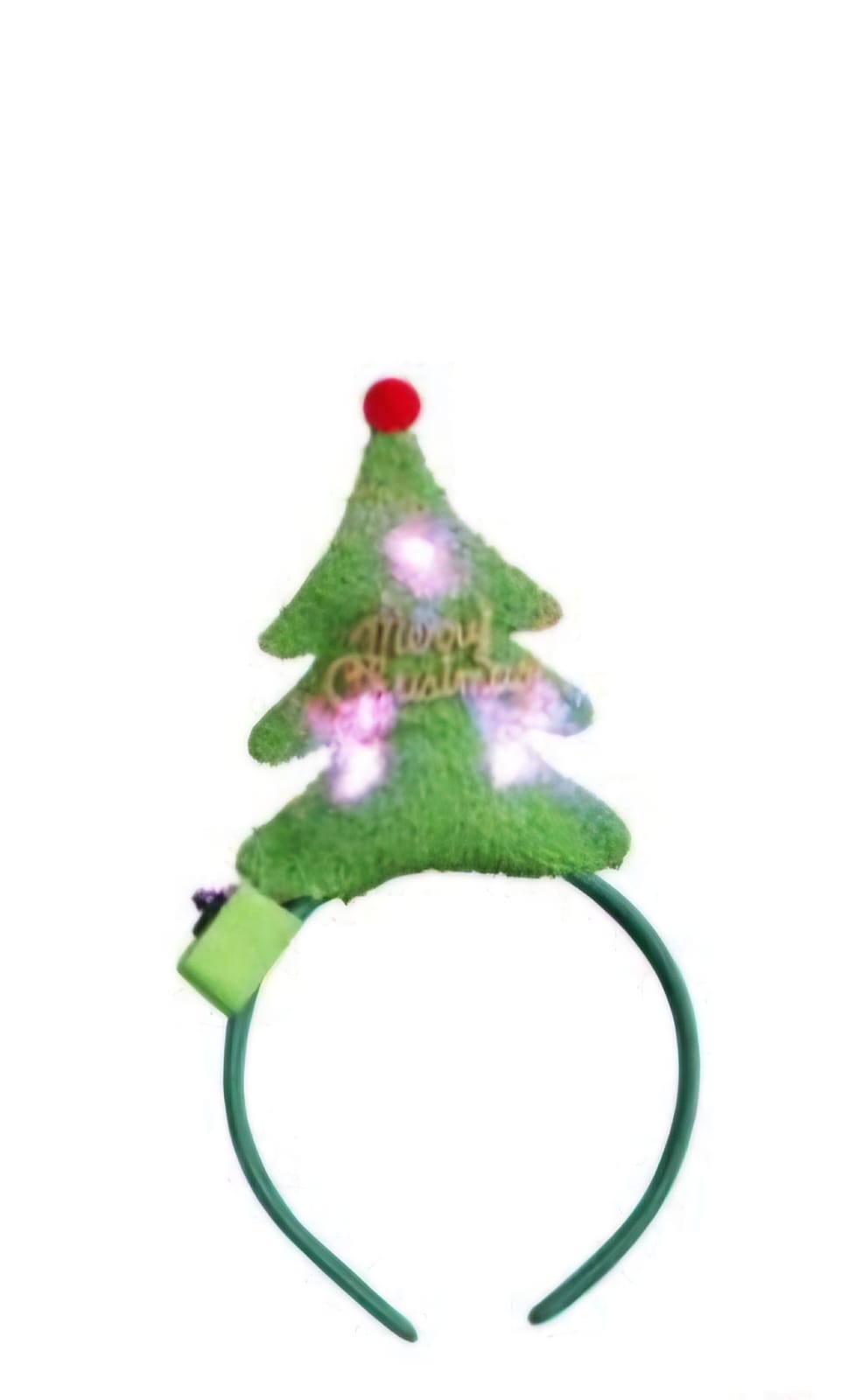 Green Plush Merry Christmas LED headbands