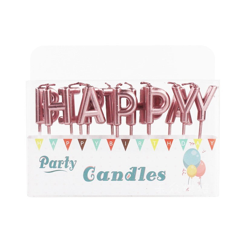 Pink Happy Birthday Letter Candles