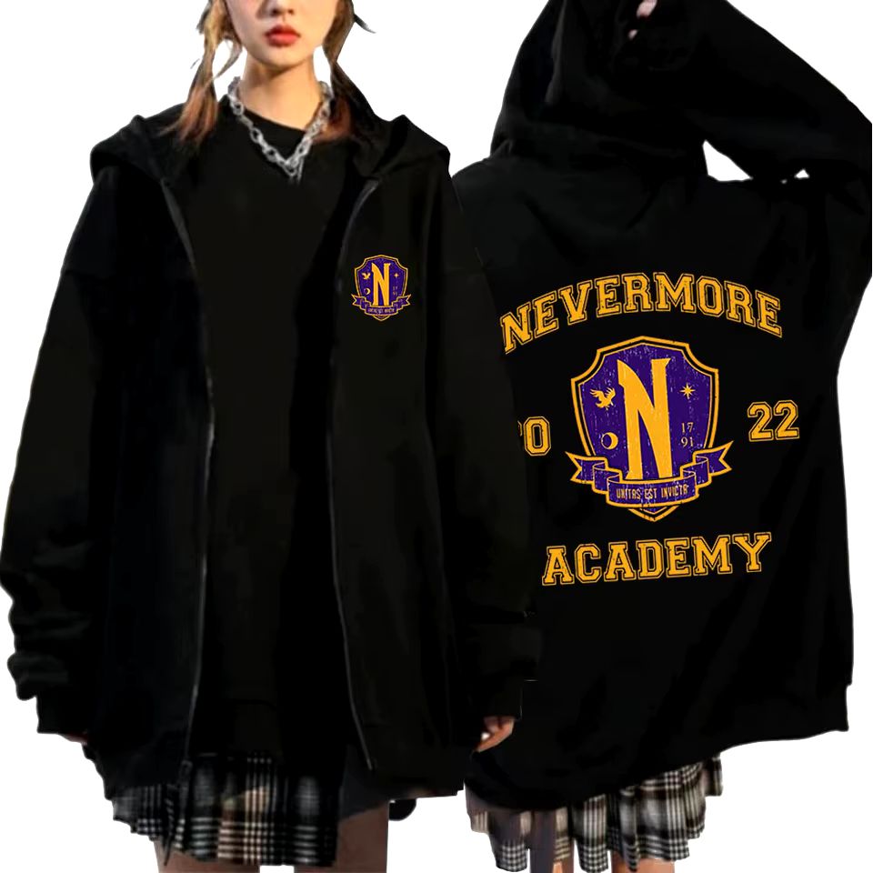 Nevermore Oversize Wednesday Zipper Hoodie