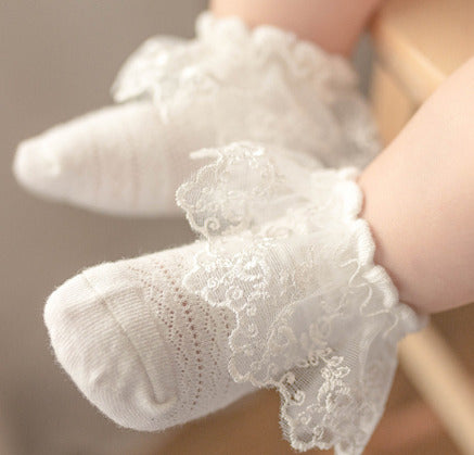 Toddlers White Frilly Socks