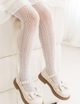 Girls White Lace Stockings