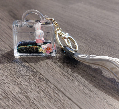 Acrylic Moving Liquid Sanrio Keychain - Preppy Kids (Grand Bazaar)