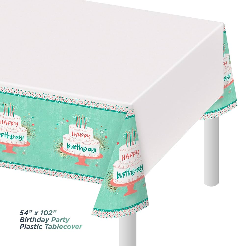 Happy Birthday Girly Cake Tablecloth