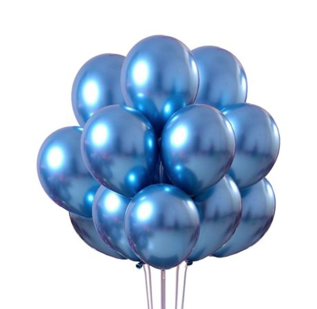 Blue Metallic Balloon 10 PC