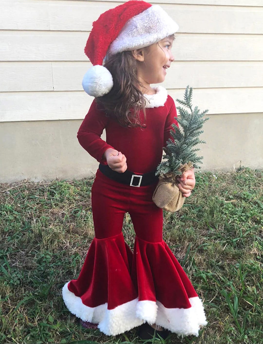 Red Mrs Clause Costume romper