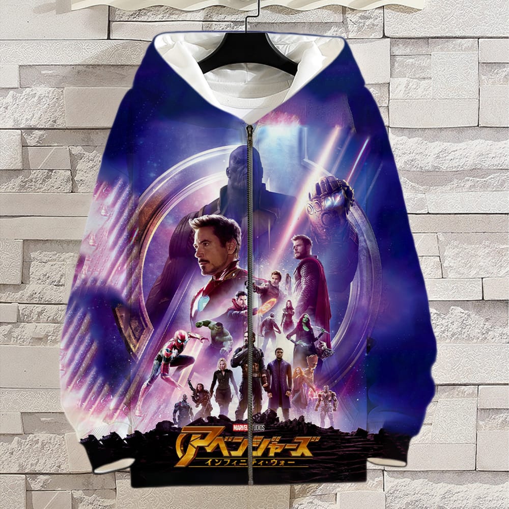 Avengers Purple Hoodie Marvel Thanos Zipper - Preppy Kids (Grand Bazaar)