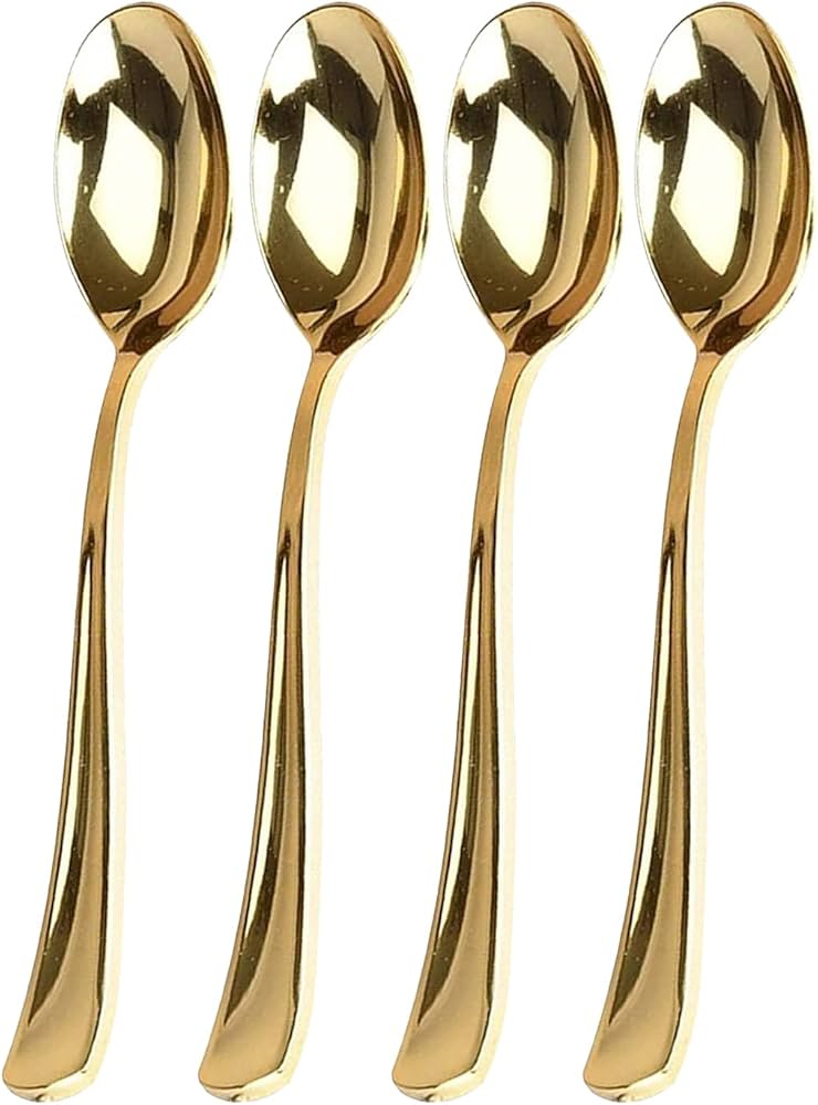 12 pc Gold Plastic Spoons