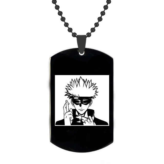 Black Gojo Dog Tag Necklace 