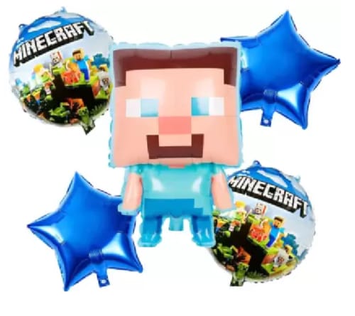 Minecraft 5PC Foil Balloon