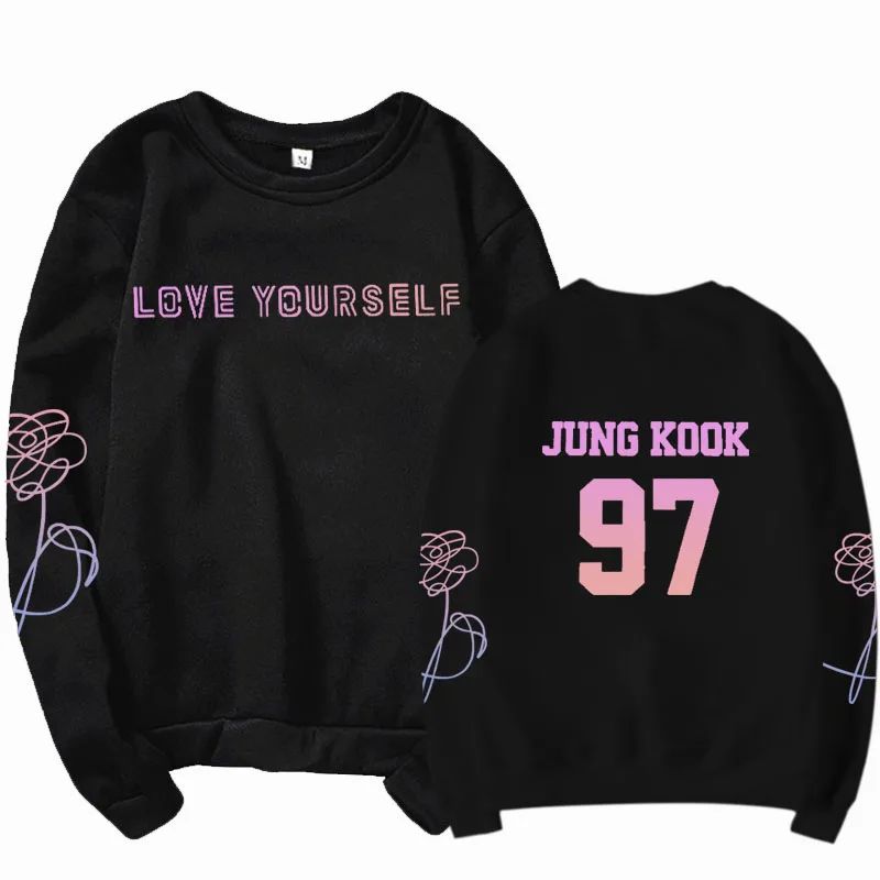 BTS Love Yourself Jungook 97 Black Sweater - Preppy Kids (Grand Bazaar)