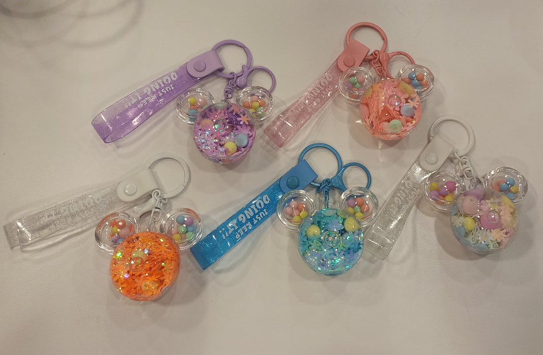Acrylic Moving Liquid Mickey Mouse Ears Keychain - Preppy Kids (Grand Bazaar)