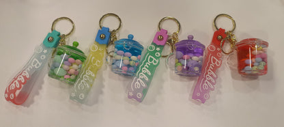 Acrylic Moving Liquid Cup Keychain - Preppy Kids (Grand Bazaar)