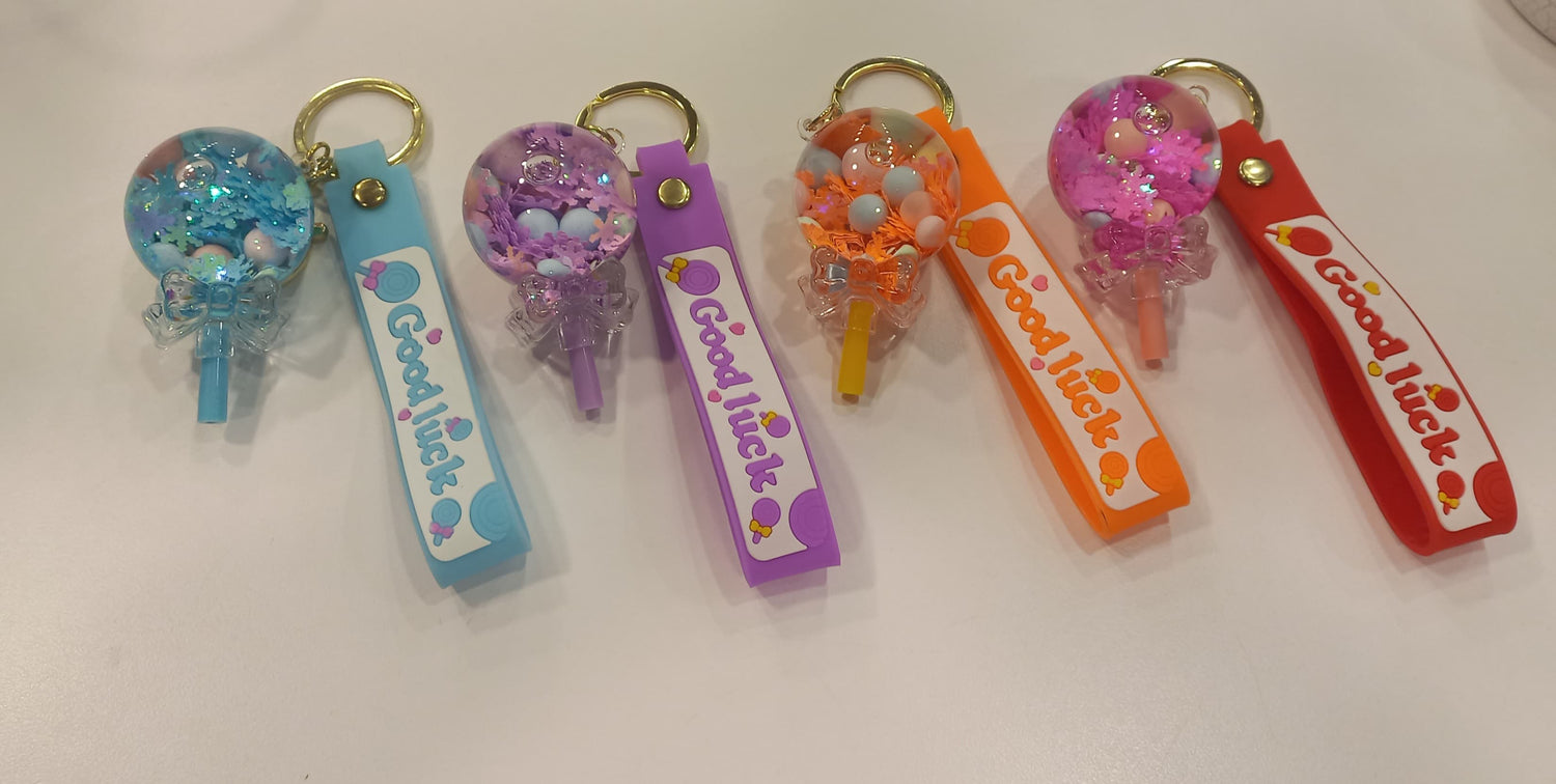 Acrylic Moving Liquid Lolipop Keychain - Preppy Kids (Grand Bazaar)