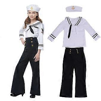 Girls Sailor Crew Long Pants Costume