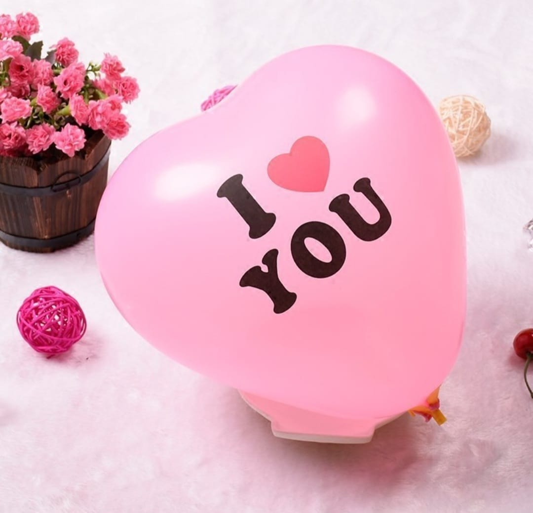I Love You latex heart shaped 5pc balloons
