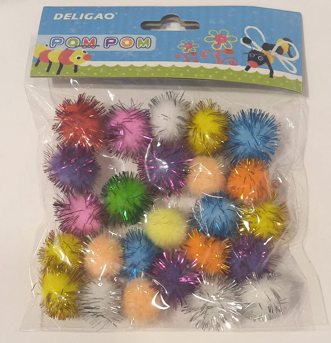 Glitter Pom Pom Balls (Pack of 25) - Preppy Kids (Grand Bazaar)