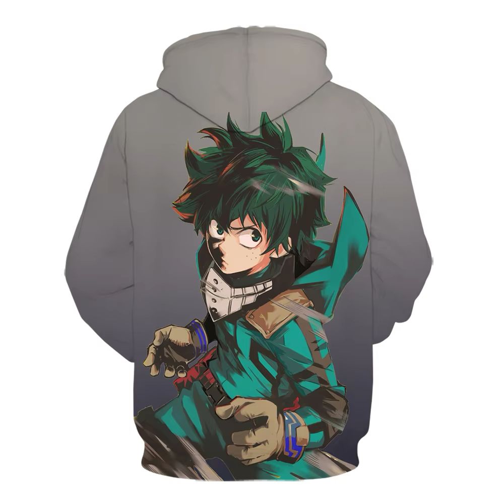 My Hero Academia Deku grey pullover hoodie