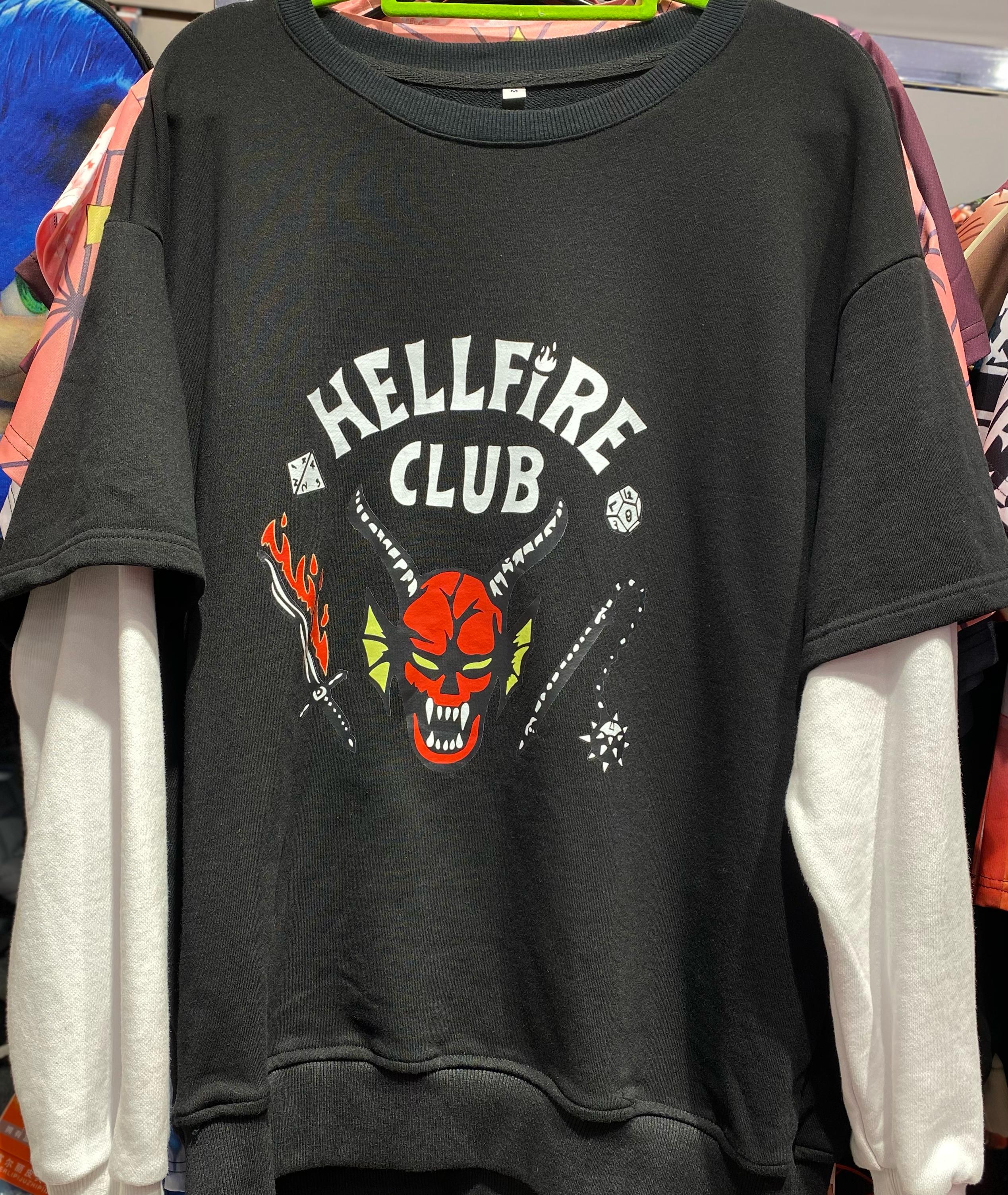 Stranger Things Black HellFire Long Sleeve Sweater