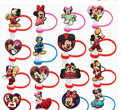Mickey &amp; Minnie Mouse Straw Cover Caps Toppers for Tumbler - Preppy Kids (Grand Bazaar)