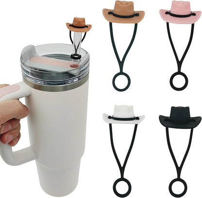 Cowboy Hat Drinks Straw Cover Caps Toppers for Tumbler - Preppy Kids (Grand Bazaar)